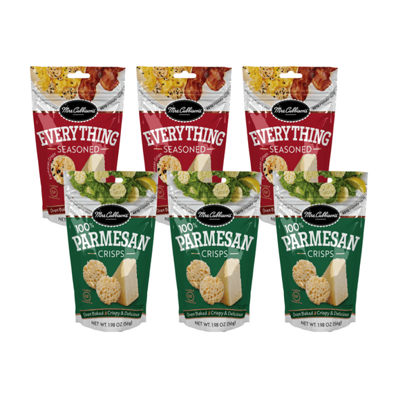Mrs. Cubbison's Cheese Crisps, Everything Seasoned, 1.98 oz, Cheese Crisps, Parmesan, 1.98 oz Variety Pack