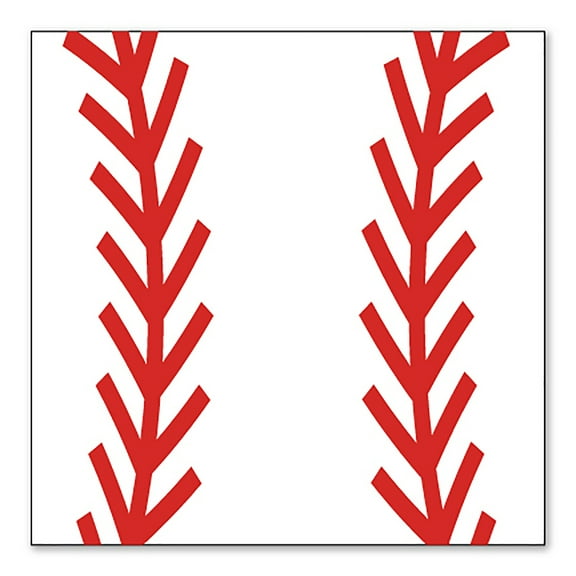 DistinctInk Custom Bumper Sticker - 4" x 4" Decorative Decal - White Background - Red Baseball Stitching