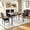 Black Chair+White Tabletop, variant on SYNGAR 5 Piece Dining Table Set for 4, Faux Marble Kitchen Table and 4 Upholstered Chairs, Space-Saving Dinette Set for Small Spaces, Gray Chair/White Tabletop