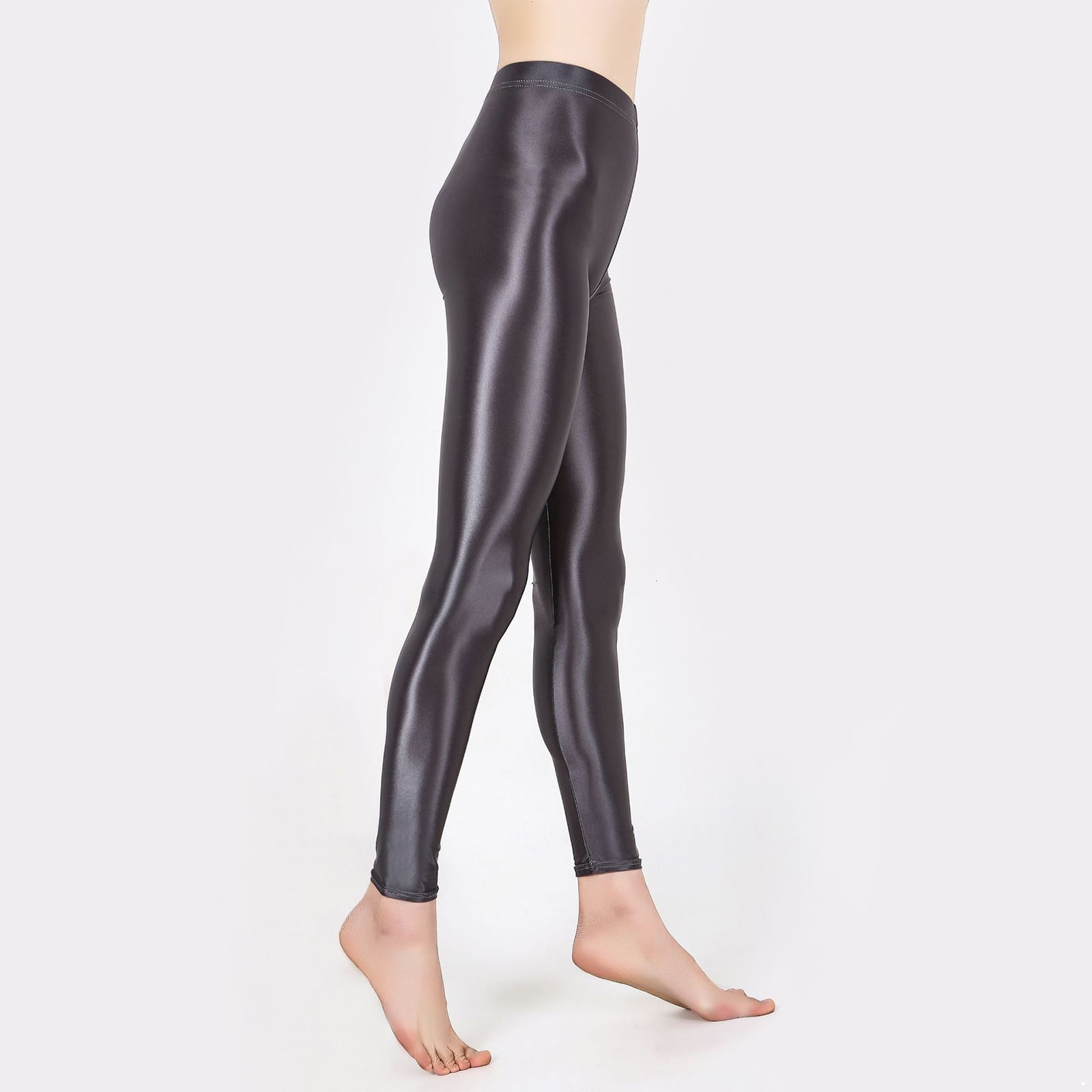 DPOIS Women's Shiny Metallic Workout Leggings High Waist Compression Yoga  Pants Tights Activewear 