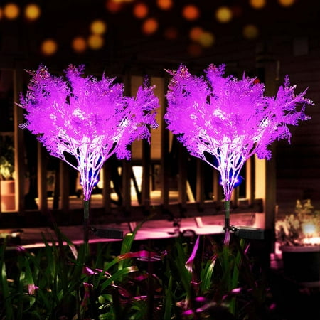 

QZBON Solar Garden Lights Outdoor Decorative Solar Flowers 2 PCS Garden Lights Solar Powered IP65 Waterproof Solar Stake Lights Outdoor Decorative Garden Decor for Yard Patio Garden Pathway(Pink）