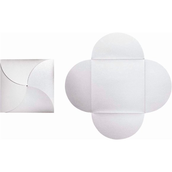 LUXPaper Invitations Pétales Carrés / 6 1/4 Pouces x 6 1/4 Pouces / Argent Métallique / Couverture 105lb / 20 Qt