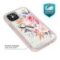 thumbnail image 2 of iPhone 12 Pro Case (6.1"), Rosebono Graphic Design Shockproof Impact Resistant Protective Full-Body Rugged Clear Hybrid Bumper Case for iPhone 12 Pro (Pink Flower), 2 of 5