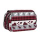 thumbnail image 1 of Disketp Buffalo Plaid Forest Estuche de Lápices de Doble Capa con Tapa Abatible y Cremallera, Organizador Escolar para Adolescentes y Adultos, 1 of 7