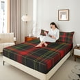 thumbnail image 4 of Castle Fairy Boys Girls Minimalist Plaid Stripes Twin Sheet Sets,Vintage Aesthetic Bedding, 4 of 7