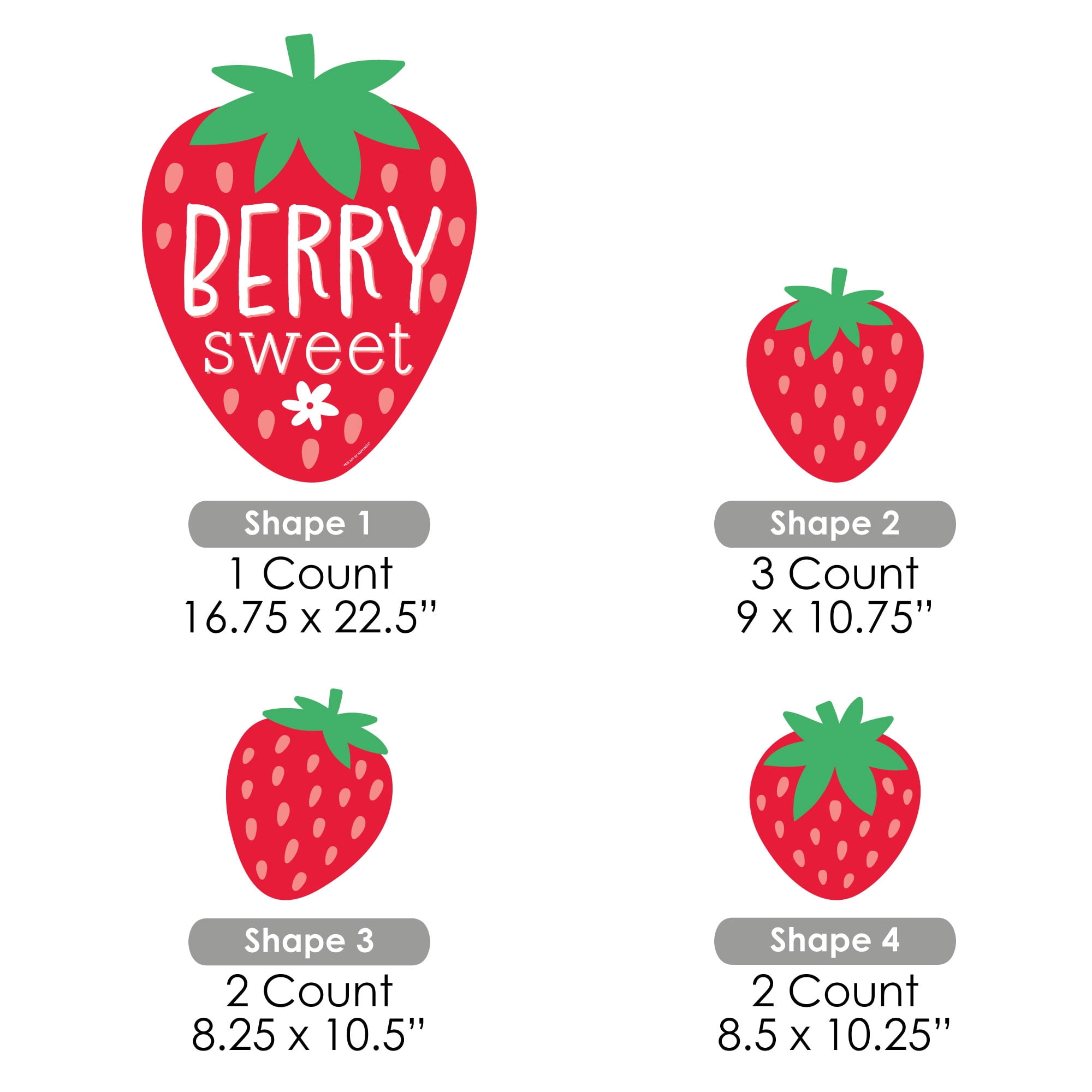 Big Dot of Happiness Berry Sweet Strawberry - Yard Sign and Outdoor Lawn Decorations - Fruit Themed Birthday Party or Baby Shower Yard Signs - 8 Ct