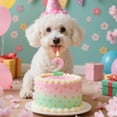 thumbnail image 5 of Pink, green, and gold number 4 candles and birthday candles are suitable for weddings, anniversaries, and birthday celebrations as number candle cake topper decorations., 5 of 7