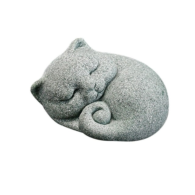 Estatua de animal pequeño para mascota de té, regalo para un amigo amante del té, figura decorativa de animal. Gato