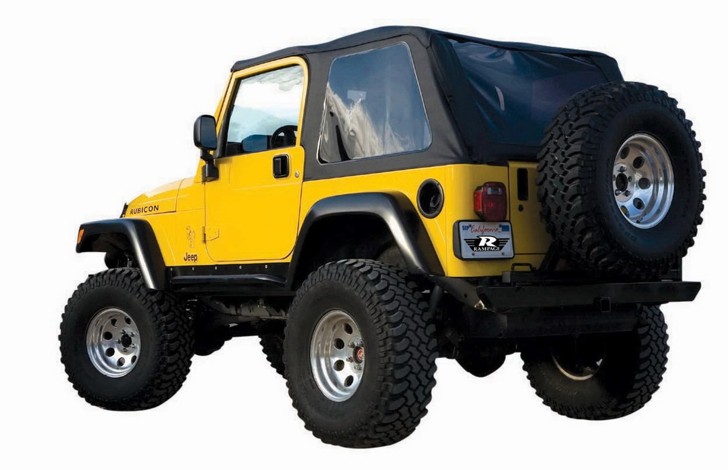 Rampage Products 109735 Frameless Trail Top for 1997-2006 Jeep Wrangler,  Black Diamond Sailcloth w/Tinted Windows 