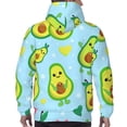 thumbnail image 7 of Picia Cartoon Avocado Pattern Casual Men's Hoodie - Lightweight Hooded Sweatshirt with Kangaroo Pocket, Comfortable Pullover for Everyday, Travel-3X-Large, 7 of 7