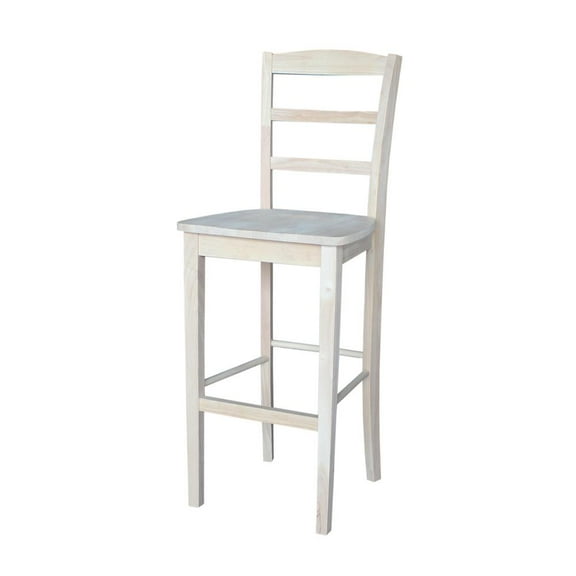 International Concepts S-403 Madrid Barheight Stool, 30", Ready To Finish