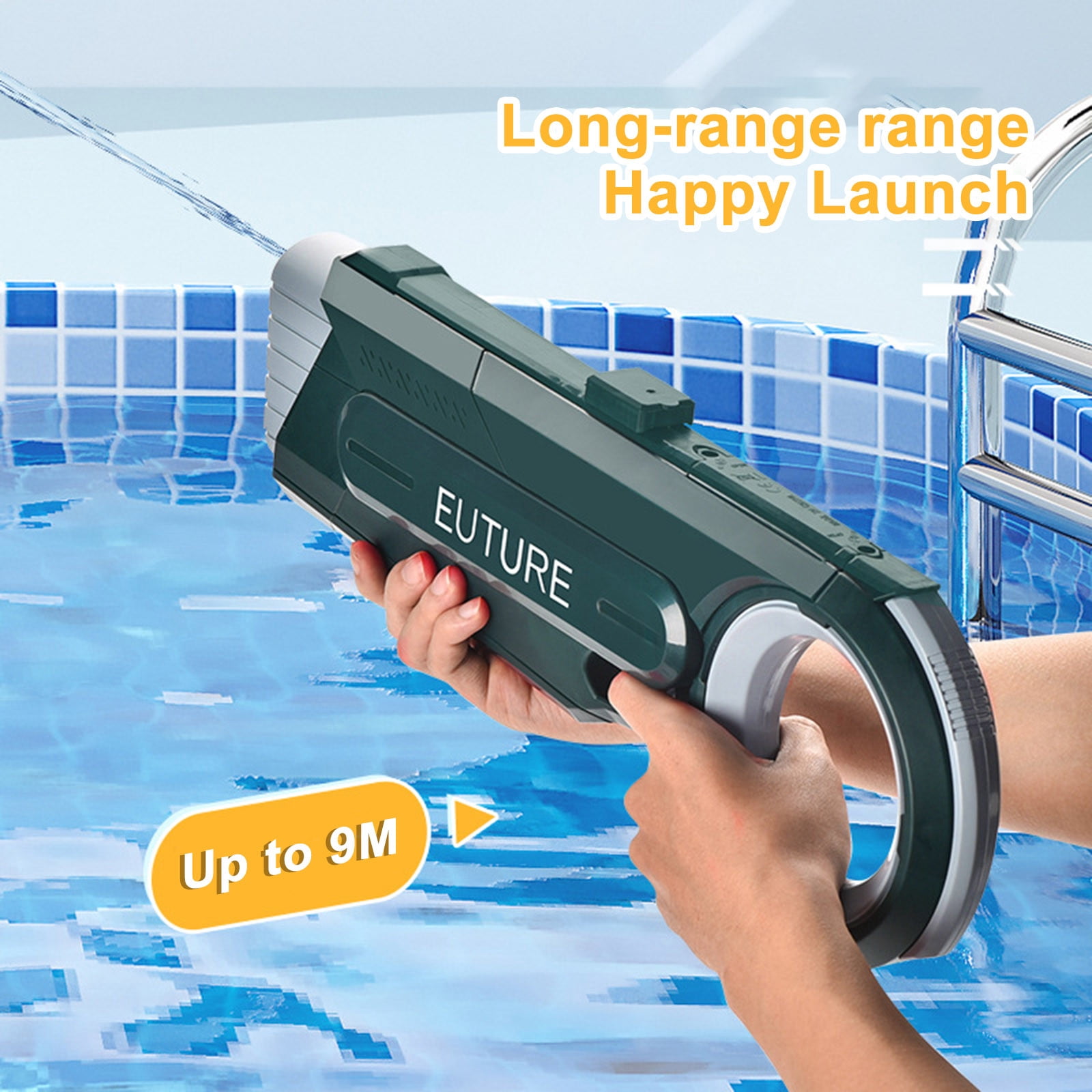 Automatic High-Pressure Water Blaster Soaker, Sleek Modern Design for Efficient Summer Refreshment and Outdoor Interactive Play Orange