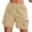 Khaki, variant on AHTJRT Cargo Shorts for Women Drawstrings Elastic Waist Workout Hiking Shorts with 4 Pockets Summer Athletic Running Gym Shorts Red L