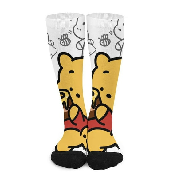 Winnie The Pooh Stocking Long Socks Breathable Knee High Thigh Stockings High Socks Sport Socks for Mens Womens