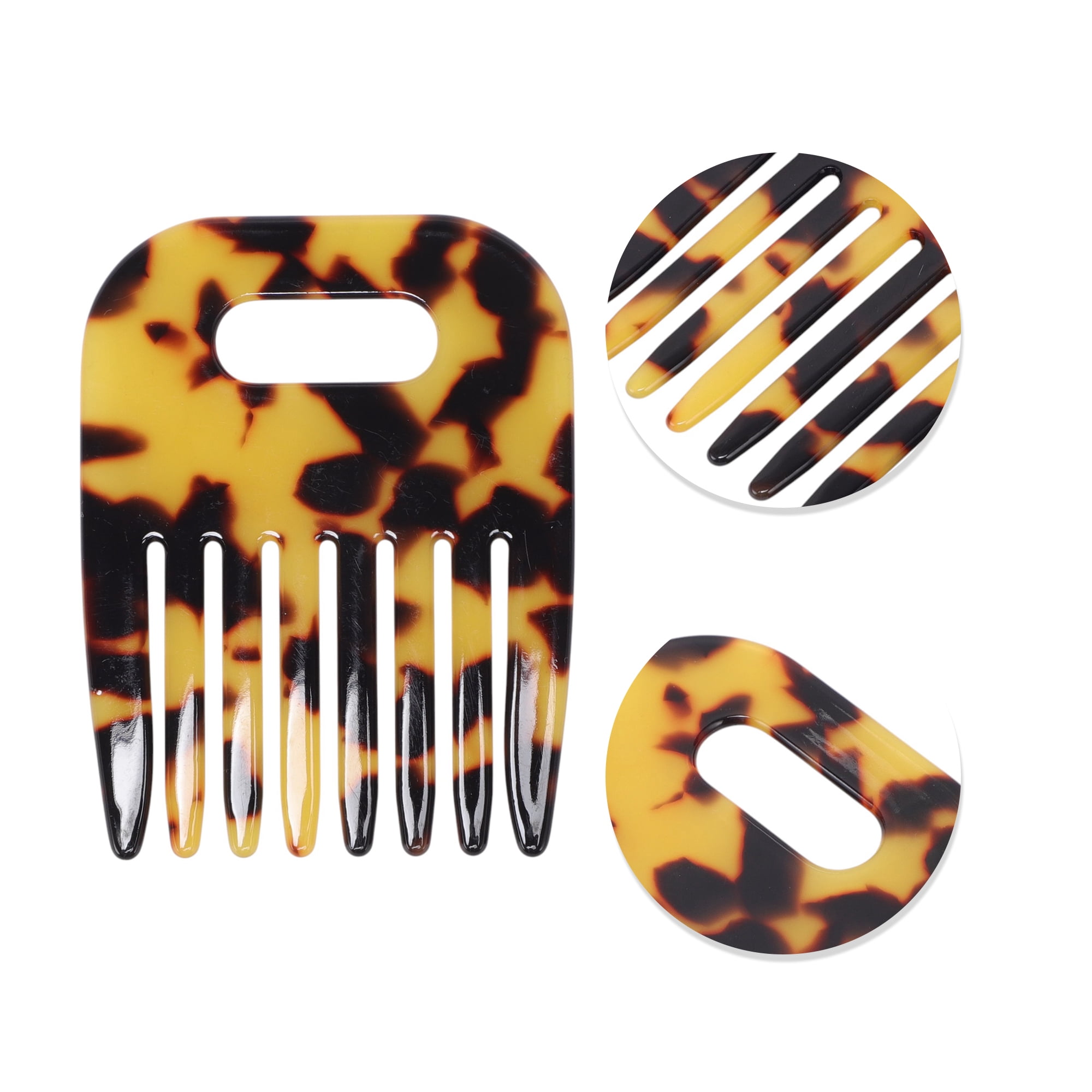 Unique Bargains 1 Piece Women Durable Vintage Acetate Comb for Curly Hair Dark Brown