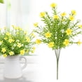 thumbnail image 2 of Artificial Flowers UV Resistant Fake Daisy Flowers for Indoor Outdoor Wedding Table Centerpiece Vase Decoration, Fake Wildflowers with Stems Faux Greenery Shrubs Plants, 1Pc(Yellow,13.7x2"), 2 of 9