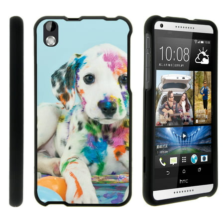 HTC Desire 816, [SNAP SHELL][Matte Black] 2 Piece Snap On Rubberized Hard Plastic Cell Phone Cover with Cool Designs - Colorful