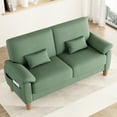 thumbnail image 3 of 71” Corduroy Sofa for Living Room, AAQZ Small Comfy Couch for Small Space, One Box, Loveseat,Green, 3 of 16