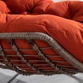 thumbnail image 6 of Outdoor Rattan Rocking Chair, Padded Cushion Rocker Recliner Chair Outdoor for Front Porch, Living Room, Patio, Garden (Orange), 6 of 11