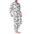 thumbnail image 2 of Sikiie Retro Rooster Mens Pajama Set, Soft Warm Long Sleeve Sleepwear, Cozy Button-Down Pjs for Men-Large, 2 of 7