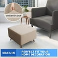 thumbnail image 2 of SEase Jacquard Ottoman Slipcovers Folding Storage Stool Furniture Protector Cover Soft Thick Rectangle Foot Rest Slipcover with Elastic Bottom Length 31-43" Khaki, 2 of 8