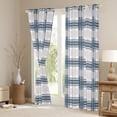 thumbnail image 3 of Homewish Geometric Plaid Curtains Pack of 2 (42x84 Each),Modern Minimalist Striped Curtains Blackout,Gray Deepblue Bedroom Curtains For Teens,Ultra Soft Home Decor, 3 of 6