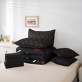 thumbnail image 6 of Homewish Cartoon Plant Mushrooms 7-Piece Twin Bedding,Cute Bowtie Bedding Comforter Set,Red Black,Black Reversible, 6 of 8