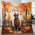 thumbnail image 4 of Happy Thanksgiving Doberman Pinscher Give Thanks Fall Beanie Scarf Welcome Quilt Blanket Doberman Dog Lover Gifts Cozy Comforter Throw Blanket - 00020, 4 of 5