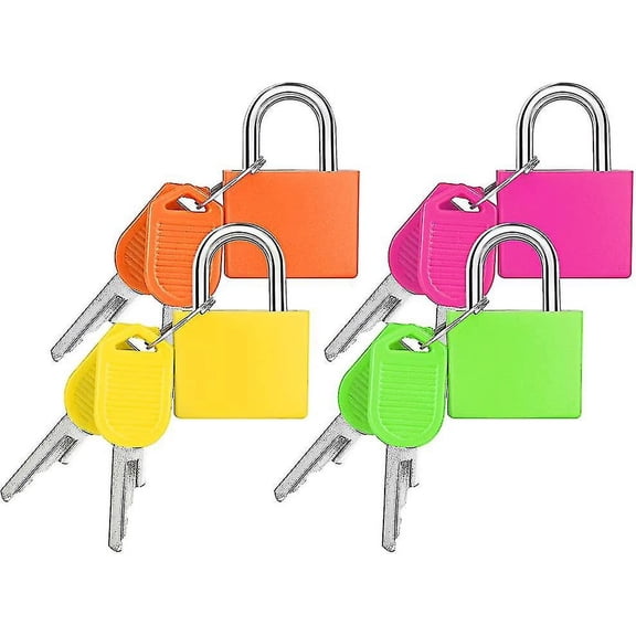 Pack Suitcase Locks With Keys, Small Padlocks Luggage Locks Multicolor Metal Padlocks Travel Lock