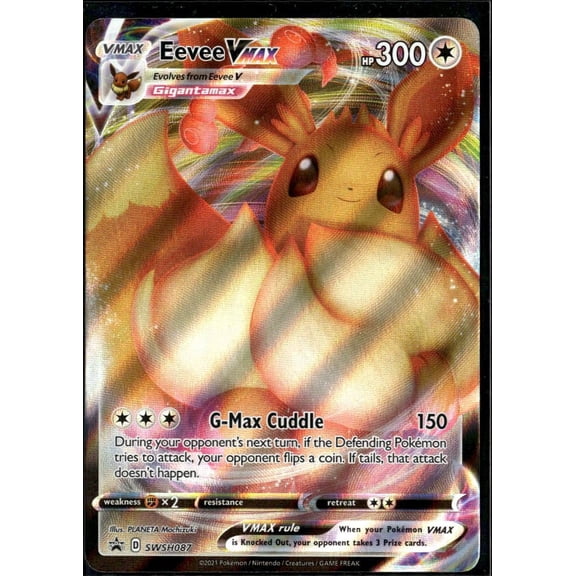 Collectible 2021 Sword & Shield Eevee VMAX FA Black Star Promo Holo English #SWSH087 Pokemon Trading Card