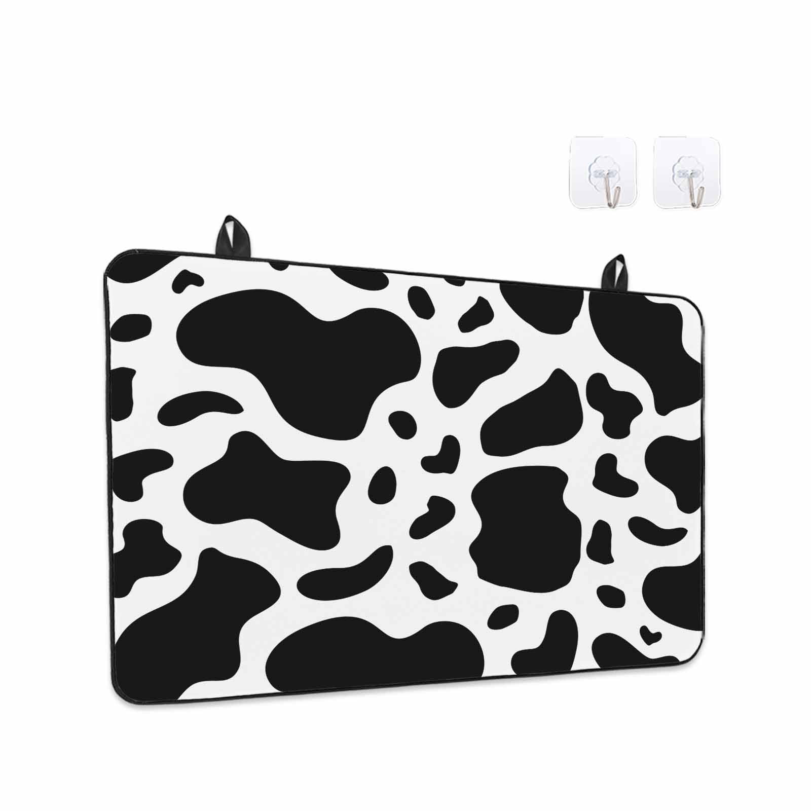 Black and White Stove Top Cover for Electric Stove, Heat-proof & Non Slip Glass Top Stove Cover Protector, Farmhouse Cow Black White Kitchen Flat Cooktop Rubber Mat 24x21 Inches