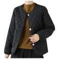 thumbnail image 3 of DHFJKG Women's Thickened Quilted Jacket Solid Color Long Sleeve Crewneck Button Up Outwear Casual Coat With Large Pockets Elegant Soft Outerwear, 3 of 8