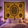 thumbnail image 2 of Moon Stars Square with Circular Mandala Textured Distressed, Mystical Fantasy for Space Lovers, Galaxy Room Decor, Mother'S Day Gift, Tapestry Wall Hanging for Bedroom and Dorm, 2 of 7