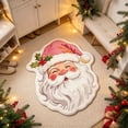 thumbnail image 5 of Santa Claus Shape Bath Rug, Shaggy Soft and Absorbent Bath Rug, Non-Slip Thick Plush Machine Washable Dry Bath Mats for Bathroom, Living Room, Tub and Shower Home Decor, 31.49 x 19.68 Inch, 5 of 7