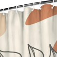thumbnail image 4 of Small Stall Narrow Shower Curtain 36"W x 72"L – Tropical Bohemian Leaves, Mid-Century Abstract Boho Botanical Bathroom Decor, Vintage Floral Palm Leaf Pattern, Rustic Tribal Folk Style, 4 of 5