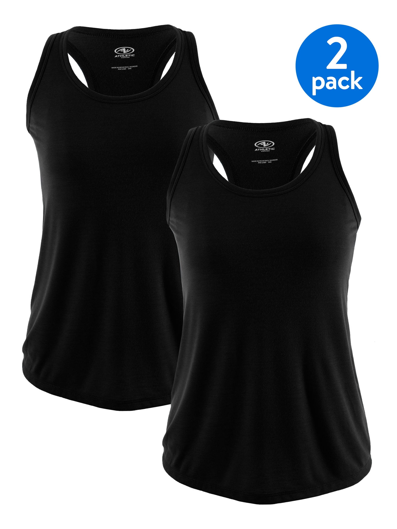 Athletic Works Women's Core Active Racerback Tank, 2Pack