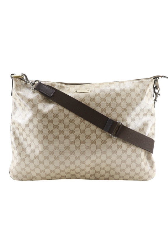 Pre-Owned Gucci GG Crystal Shoulder Bag 190628 PVC Beige A4 Men's