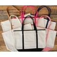 thumbnail image 2 of 3 Pack ThreadArt Extra Large 100% Cotton Natural Canvas Tote Bag With Black Handles - 22"x16"x6" - 14 oz Canvas - For Women, School, Shopping, Beach, Getaways, Gifts, 2 of 6