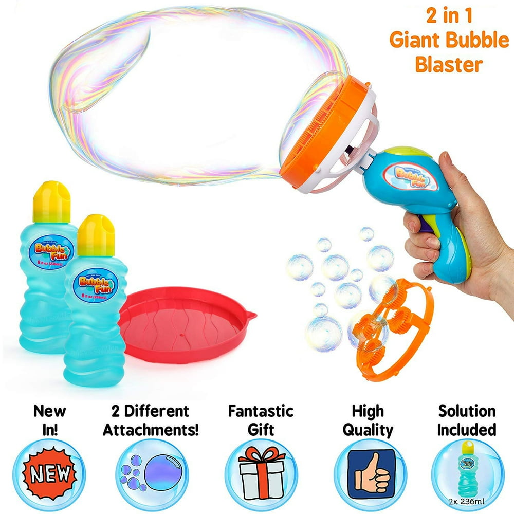 Bubble Guns, 2 Bubble Wands Bubble Gun Blower Shooter Electric Bubble Machine Fan Fun Blaster