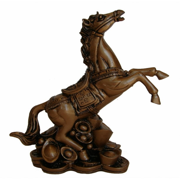 7" Golden Chinese Feng Shui Prosperity Victory Flying Horse Statue