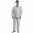 thumbnail image 1 of Pijamas Hombre De 2 Piezas Manga Larga Suave Cómoda Botones, 1 of 3
