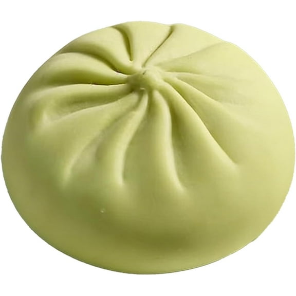 Giant Glitter Dumpling, Giant Dumpling Squishy, Mega Rainbow Dumplings, Large Stress Relief Sensory Ball for Adults & Kids, Anxiety Relief Fidget Toy Green no Steamed