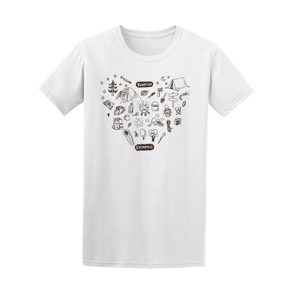 Camping Icons Heart Doodle Tee Men's -Image by Shutterstock