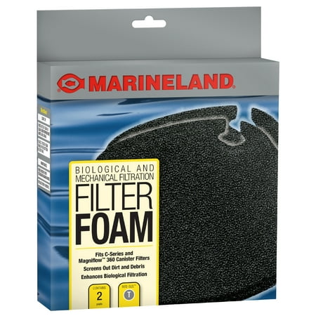 Marineland Filter Foam 2 Count, Supports Biological And Mechanical aquarium Filtration, Rite-Size T