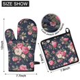 thumbnail image 6 of Pioneer Flower Kitchen Oven Mitt and Pot Holder Sets 2 Pcs for Baking, Cooking and Grilling, Heat Resistant Up To 392 °F, 6 of 7