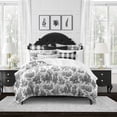 thumbnail image 2 of Ember White/Black Duvet Cover Set Queen, 2 of 9