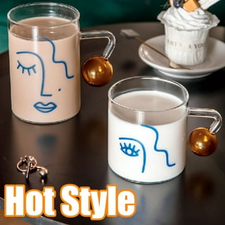 PARACITY Glass Cup 15OZ Clear Coffee Mug with Lids Spoon for Breakfast  Tea,Milk,Beverage,Oats,yoghurt