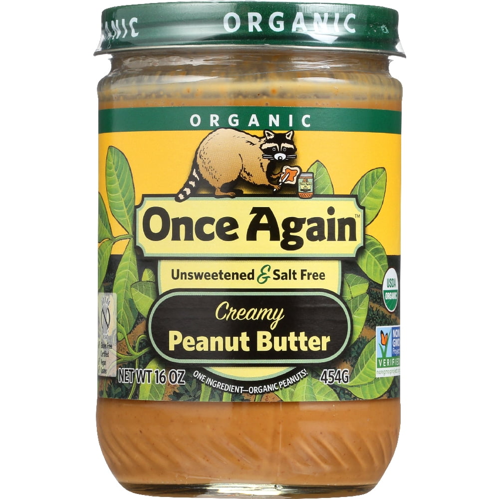 Once Again Organic Unsweetened Creamy Peanut Butter 16 oz
