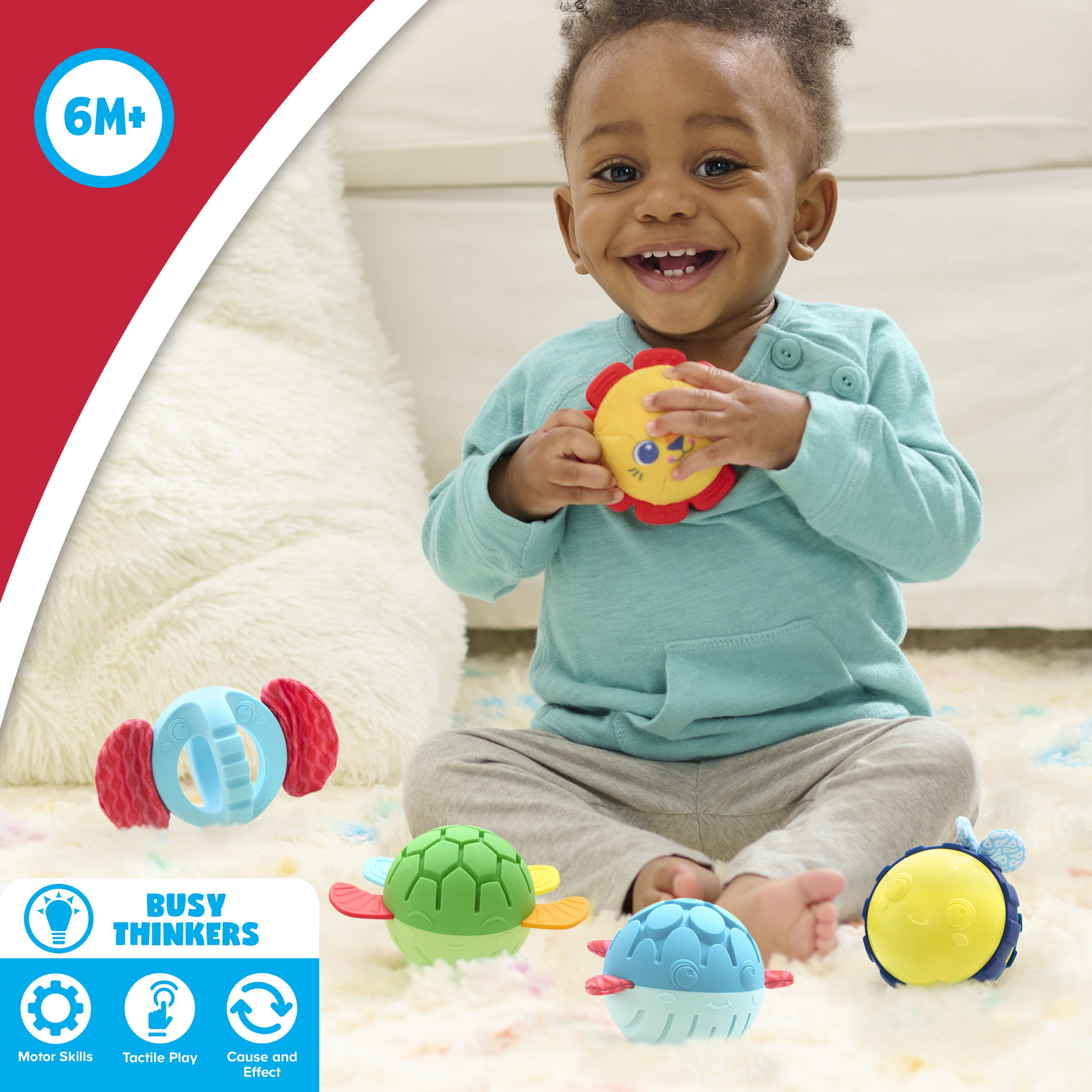 Playskool Animal Friends Sensory Balls Set, 5-Pieces, for Toddlers 18 Months and Up