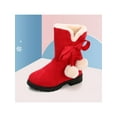 thumbnail image 5 of Frontwalk Toddler Girl Snow Boots Mid Calf Winter Boot Slip On Warm Shoes School Casual Kids Plush Lined Red 13little kids, 5 of 9